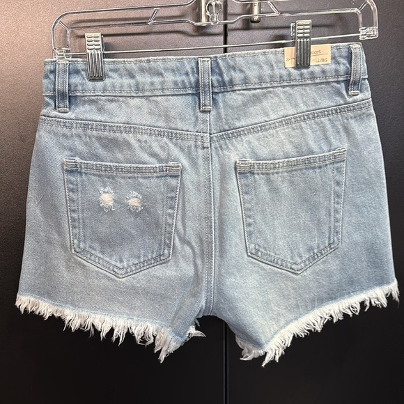 Ban-Jara high rise loose fit, button fly, distressed ripped fringe 5 pocket,belt - Picture 5 of 10